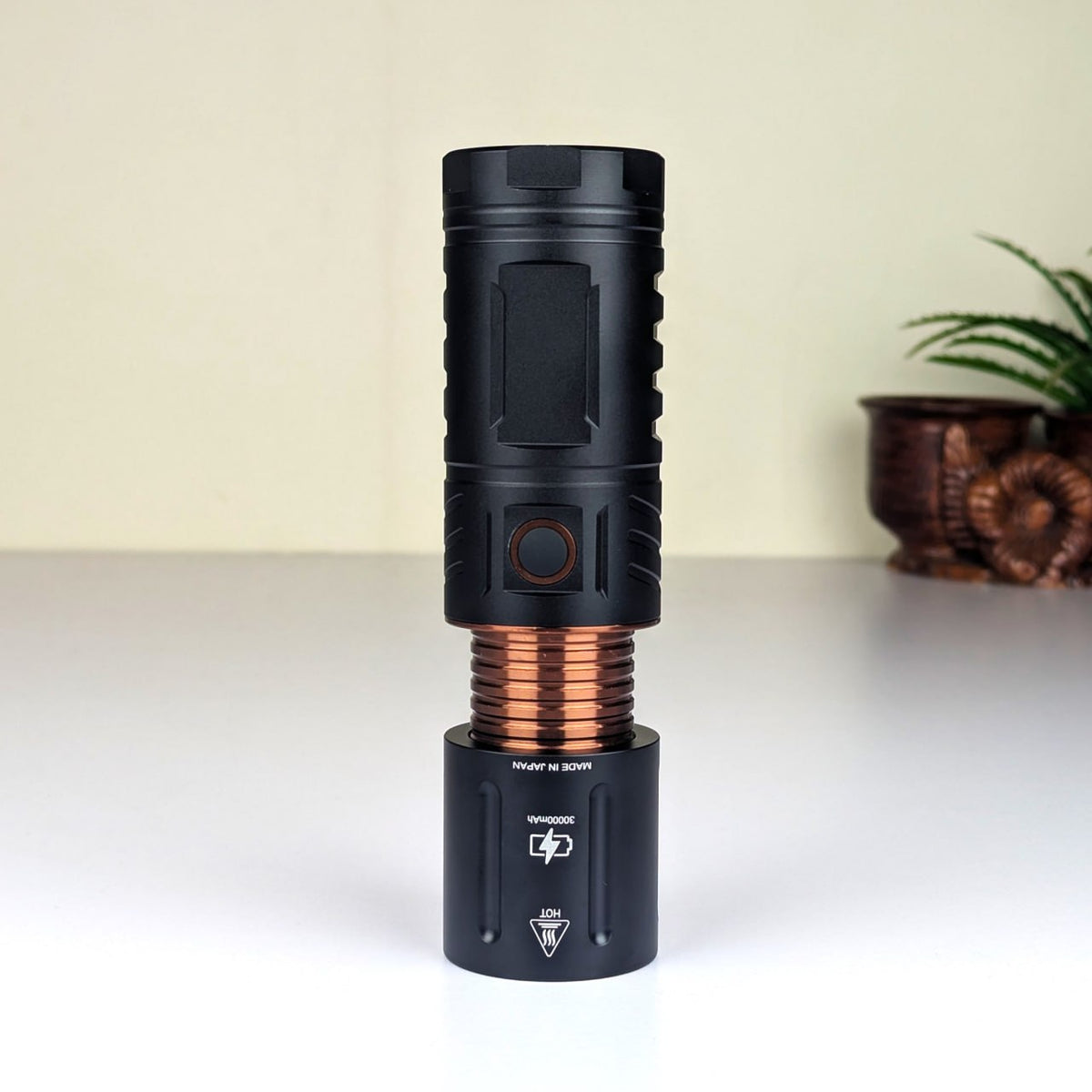Rechargeable LED Flashlight with Telescopic Zoom & Power Bank Function